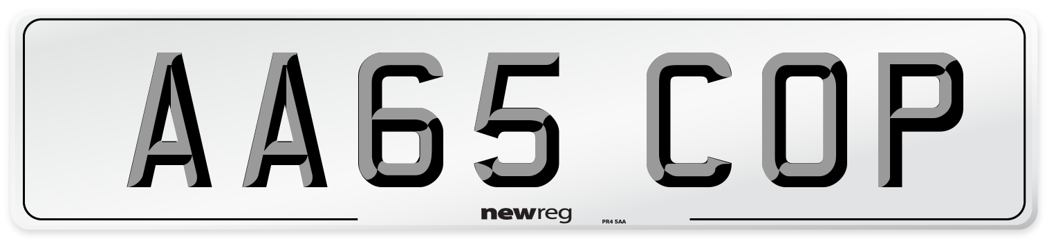 AA65 COP Number Plate from New Reg